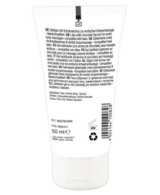Lubrifiant et gel de massage végétalien comestible goût chocolat blanc 50ml 